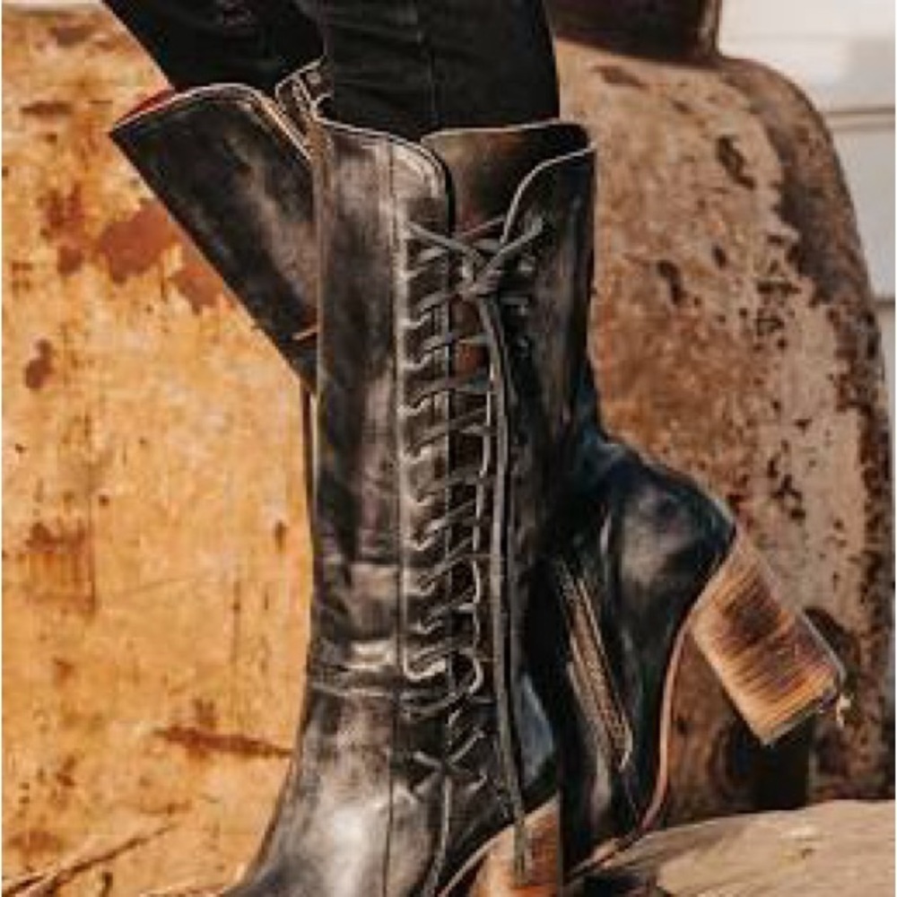 Freebird by Steven Joaquin Black Lace Up Boots